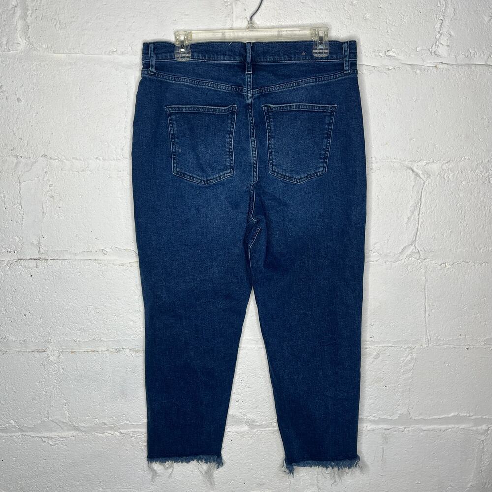 Boden Women's High Rise Classic Slim Jeans Frayed Raw Hem Size 31 x 32 - Picture 2 of 9